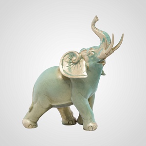 Слон  Интерьерный Флокированный Декор Фигура  малый