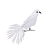 Белая Елочная Подвеска-Птичка 17 см. (от 6 штук)
