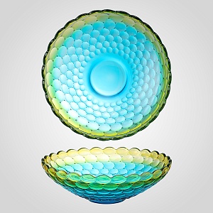 Фруктовница Crystal Dish голубовато-желтого оттенка