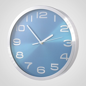 Часы  в Металлическом Серебристом Корпусе  (Синие)
