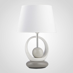 Настольная Керамическая Лампа 43 см. (Белый, Серый)