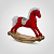 Лошадка-Качалка Новогодняя Интерьерная Красный Бархат Малая
