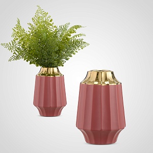 Бордовая керамическая ваза 