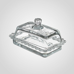 Масленка стеклянная с крышкой CLEAR&GLASS прозрачная