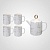 Подарочный Керамический Белый Чайный Набор с Подносом "Мрамор"