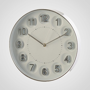Часы настенные Серый циферблат (полимер) -  D 30 см