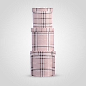 Набор из Трех Подарочных Коробок "Burberry Design" Розовый