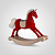 Лошадка-Качалка Новогодняя Интерьерная Красный Бархат Большая