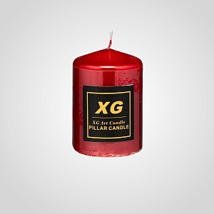 Красная интерьерная свеча "Pillar candle" S