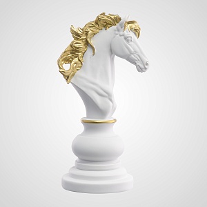 Декоративная статуэтка "Chess game" из полистоуна белая L