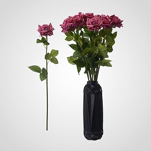 Интерьерная Искусственная Роза Фуксия 80 см.(от 12 штук)