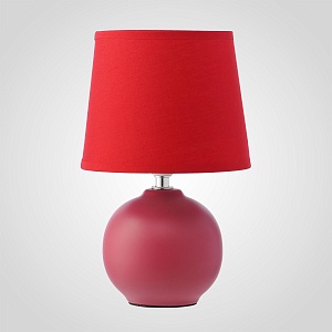 Настольная Керамическая Бордово-Красная Лампа 24 см.
