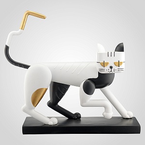 Скульптура стильная Cat белая