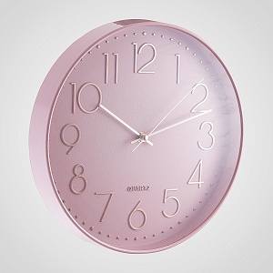 Часы Настенные Розовые с медными цифрами 30 см. (Полимер)