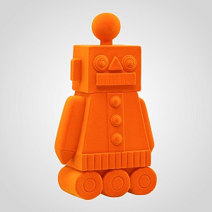 Интерьерная Фигура Робот Оранжевый из Флокированной ткани