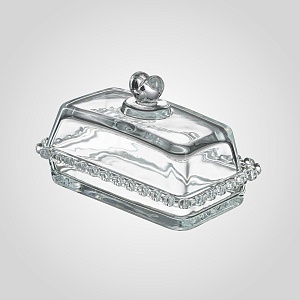 Масленка стеклянная CLEAR&GLASS с крышкой в форме сердца прозрачная