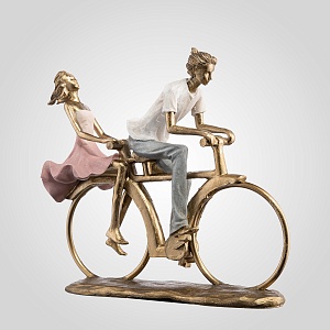 Интерьерная Декор Фигура  " Пара на велосипеде " (Полистоун)