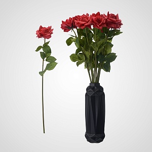 Интерьерная Искусственная Красная Роза 80 см.(от 12 штук)