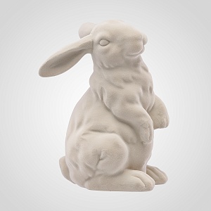 Интерьерная Декор Фигура Кролик Бежевый  из Флокированной ткани