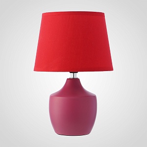 Настольная Керамическая Бордово-Красная Лампа 27 см.