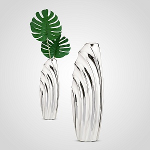 Глянцевая керамическая ваза "Silver shine"
