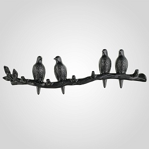 Вешалка Четыре птицы черная