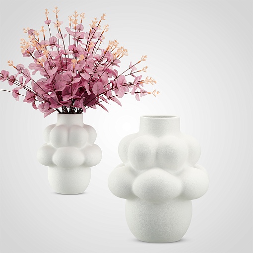 Керамическая белая ваза "Баблз"