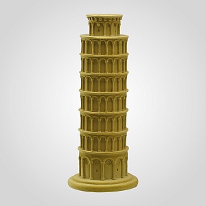 Декоративная интерьерная статуэтка "Пизанская башня" из флокированной ткани