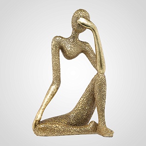 Интерьерная Золотистая Фигура с Орнаментом "Ничего не Вижу" (Полистоун)
