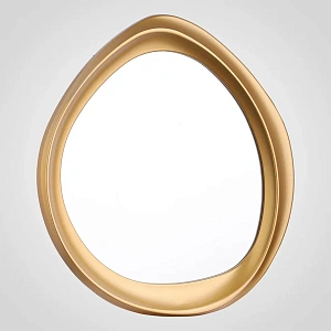 Настенное интерьерное зеркало  АВАНГАРД овальный лист золотистого   цвета