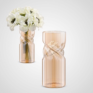 Золотистая стеклянная ваза S