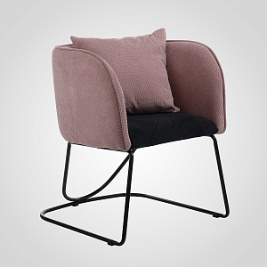 Стул-Кресло с Подушкой Розовый + Черный "Фьюжн"