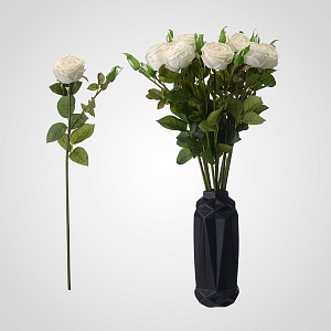 Искусственная Белая Роза 70 см. (от 12 штук)