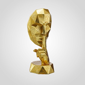 Интерьерная золотистая статуэтка "Gold mask"