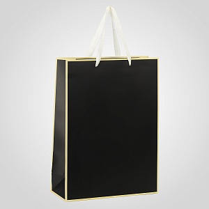 Пакет GIFT BAG бумажная подарочная черного цвета от 10 шт
