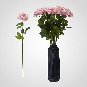 Интерьерная Искусственная Розовая Роза  80 см.(от 12 штук)