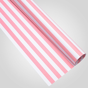Бумага Упаковочная для Цветов Бело-Розовая Полоса ( упаковка -  20 шт.) 