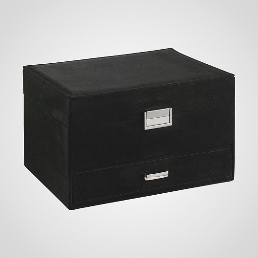 Интерьерная Черная Мультисекционная Шкатулка для Украшений 14x26x16