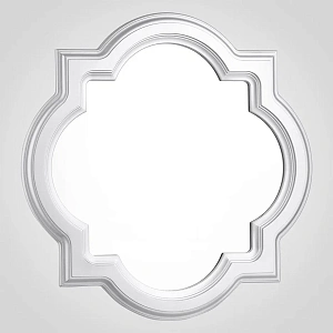 Настенное интерьерное зеркало  АВАНГАРД круг-квадрат серебряного  цвета