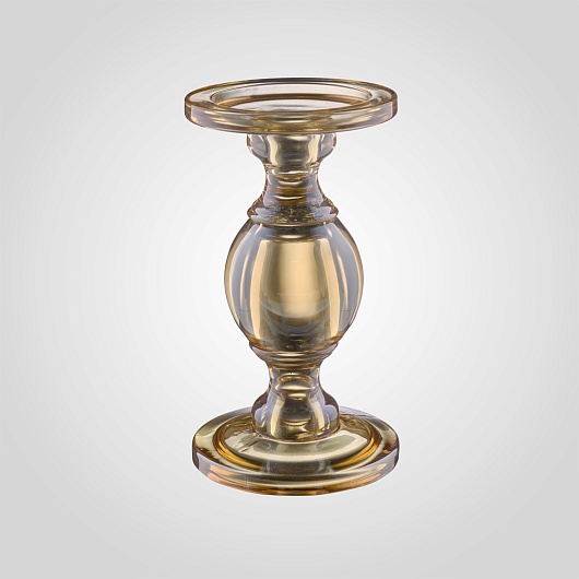 Интерьерный Золотистый Подсвечник из Плотного Стекла S