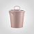 Кашпо-Ведерко с Крышкой Металлическое Розовое Малое
