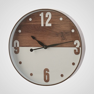 Интерьерные Двухцветные Настенные Часы "Wooden" 30 см.