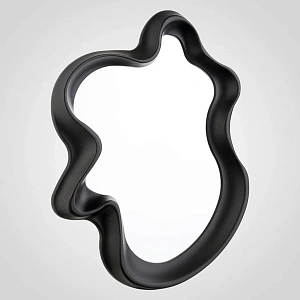 Настенное интерьерное зеркало  АВАНГАРД  форма кляксы черного  цвета