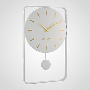 Интерьерные Металлические Белые Часы "Simple Life" 65x40 см.